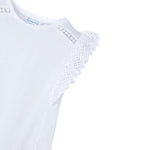 Mayoral T-Shirt Tinta Unita con Ricami per Bambina 3010 BIANCO MAYORAL 