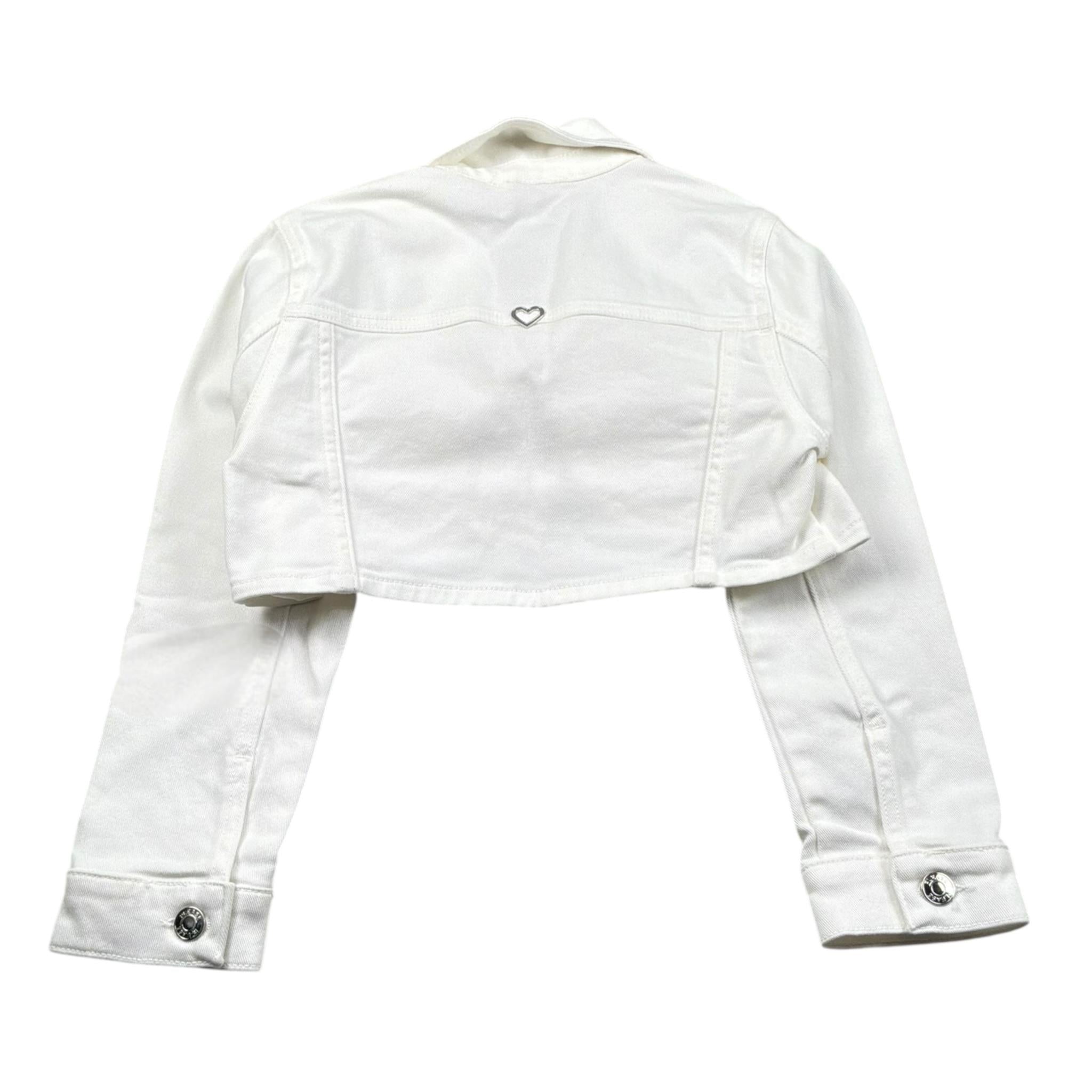 Please Giubbino In Denim Tinta Unita per Bambina JB18132G73X BIANCO PLEASE 