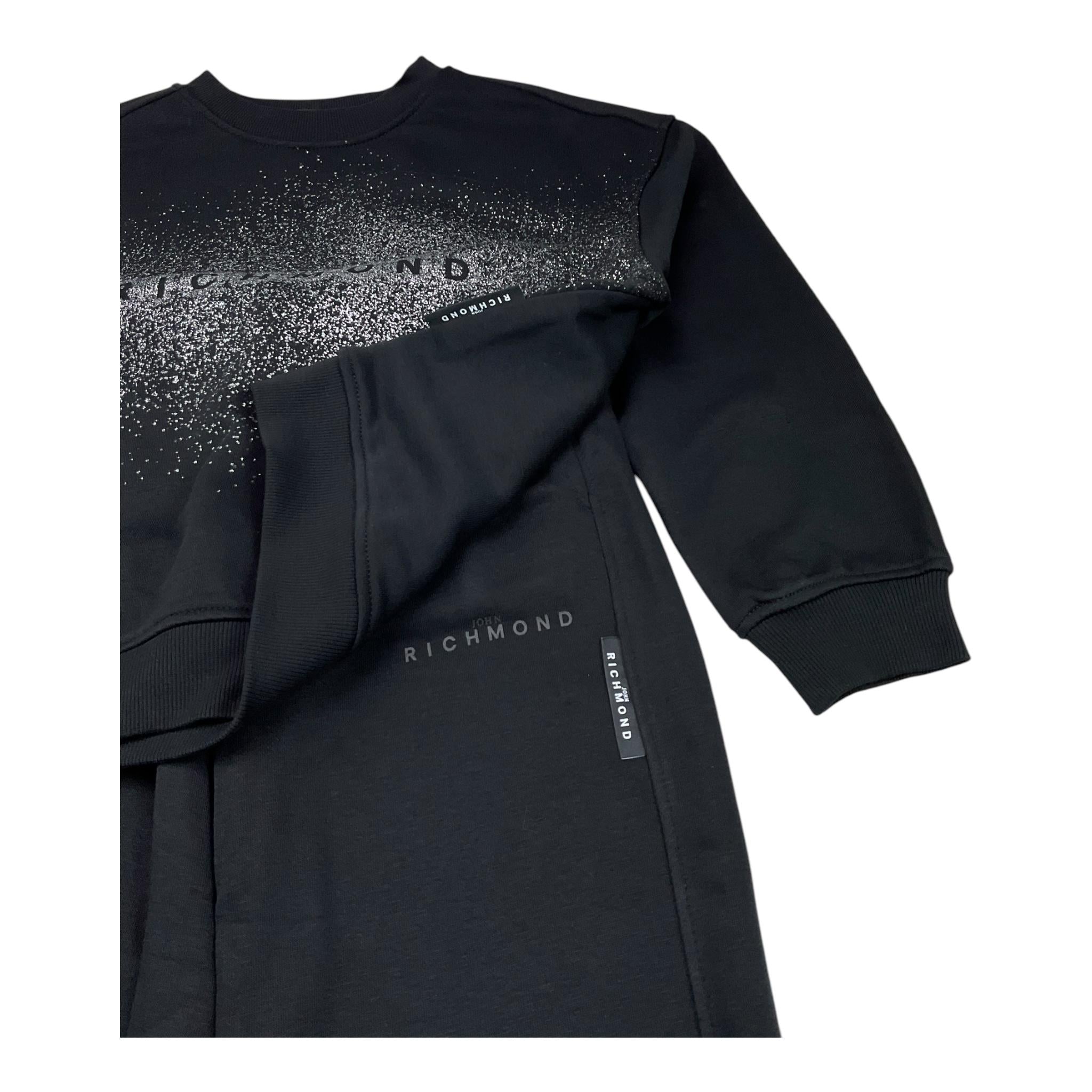 JOHN RICHMOND completo 2 pezzi felpa-pantalone tinta unita Nero per Bambina RGA25007CF NERO JOHN RICHMOND 