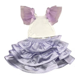 Miss Grant Completo 2 Pezzi Top Con Tulle-Gonna Bicolore Bianco/Lilla Per Neonata