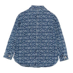 John Richmond Camicia In Denim Tinta Unita Logata per Bambina RGP25164CA BLU JOHN RICHMOND 