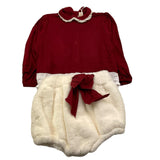 LA STUPENDERIA completo 2 pezzi shirt-culotte bicolore Rosso per Neonata TBCT06 ROSSO LA STUPENDERIA 