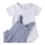 Minibanda Complet 2 Pezzi Pagliaccetto-Body per Neonato 3B679 BIANCO/BLU MINIBANDA 