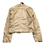 Freedomday Giubbino Ecopelle Tinta Unita con Zip per Bambina JDJD ORO FREEDOMDAY 