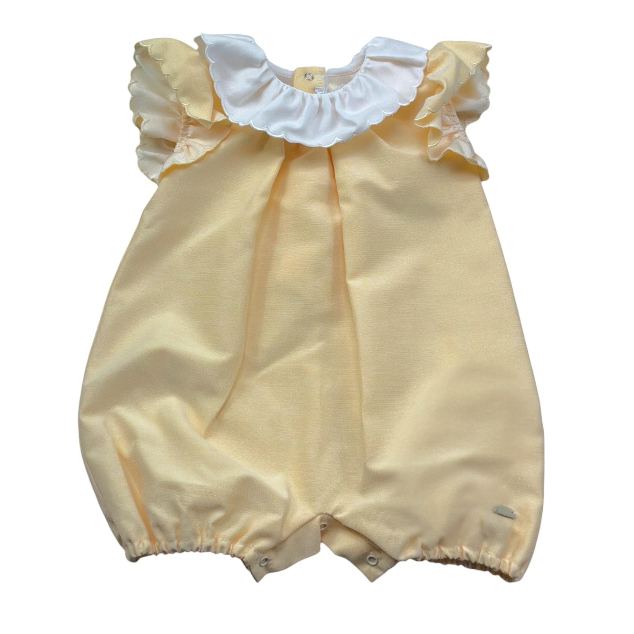 Le Bebe' Pagliaccetto Mezza Manica Bicolore per Neonata LBG6398 BIANCO/GIALLO LE BEBE' 