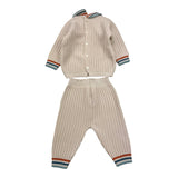 MARLU' completo 2pz maglia-pantalone tinta unita Beige per Neonato IB7150 BEIGE MARLU' 