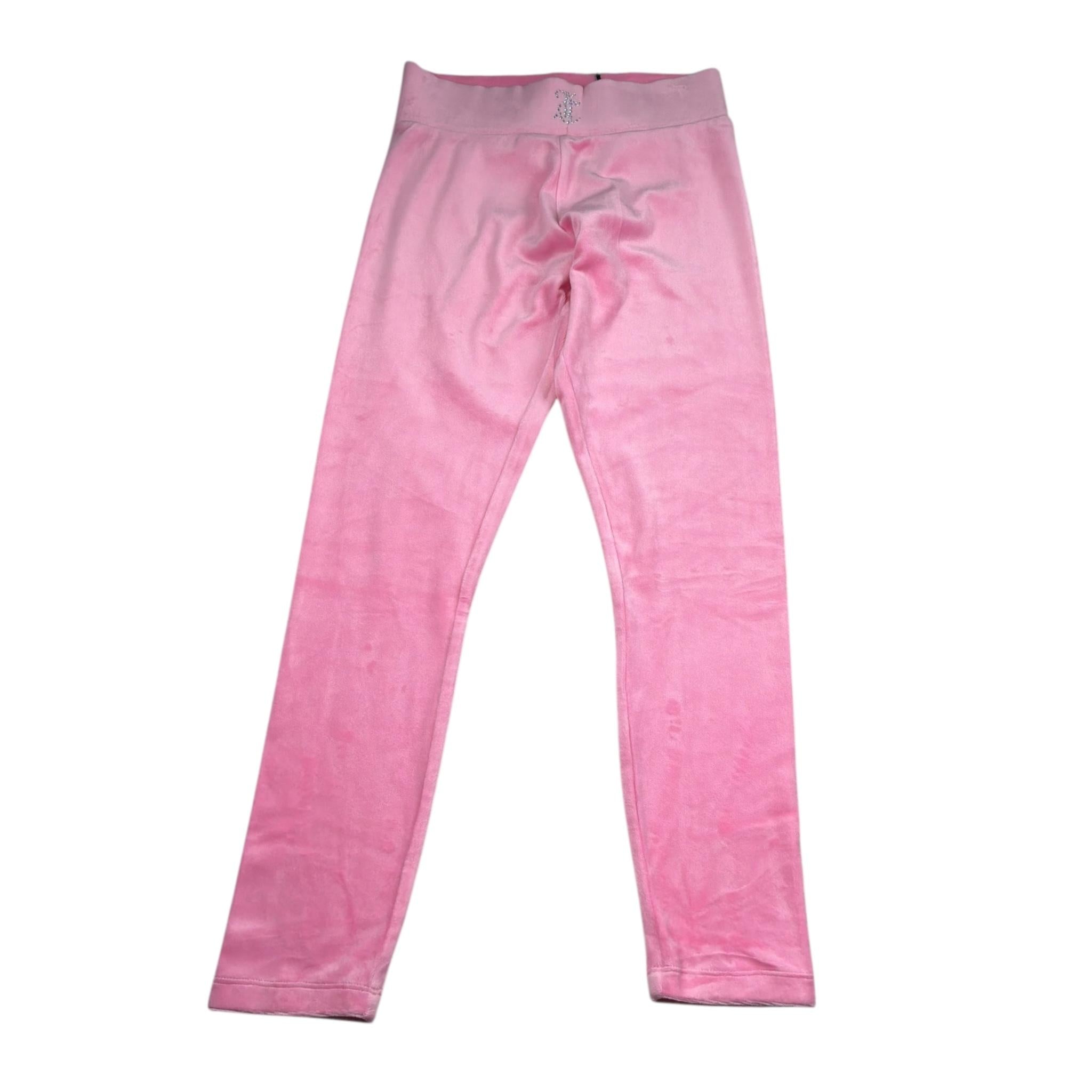 Juicy Couture Leggins Tinta Unita In Velluto per Bambina JBX66177 ROSA JUICY COUTURE 