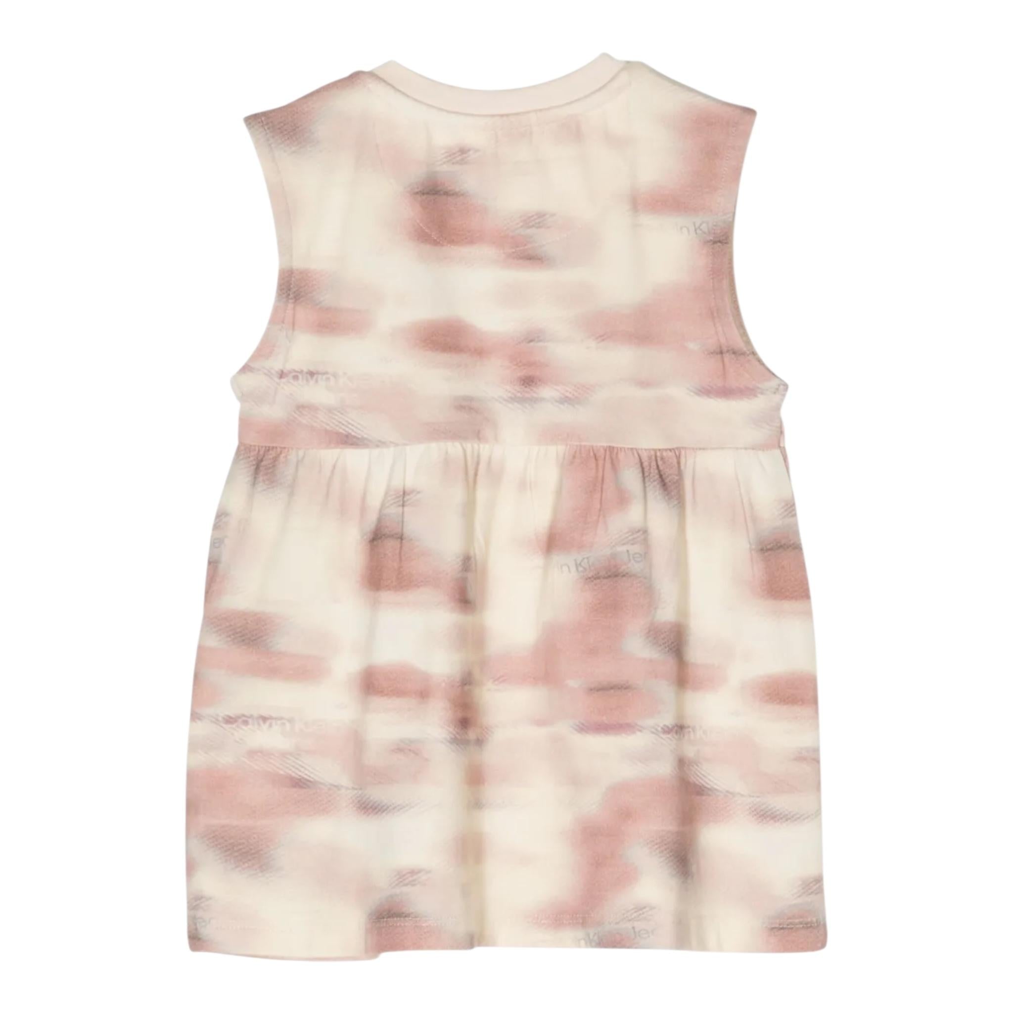 Calvin Klein Abito Tinta Unita con Logo E Fantasia per Bambina IN0IN00076J BEIGE CALVIN KLEIN 