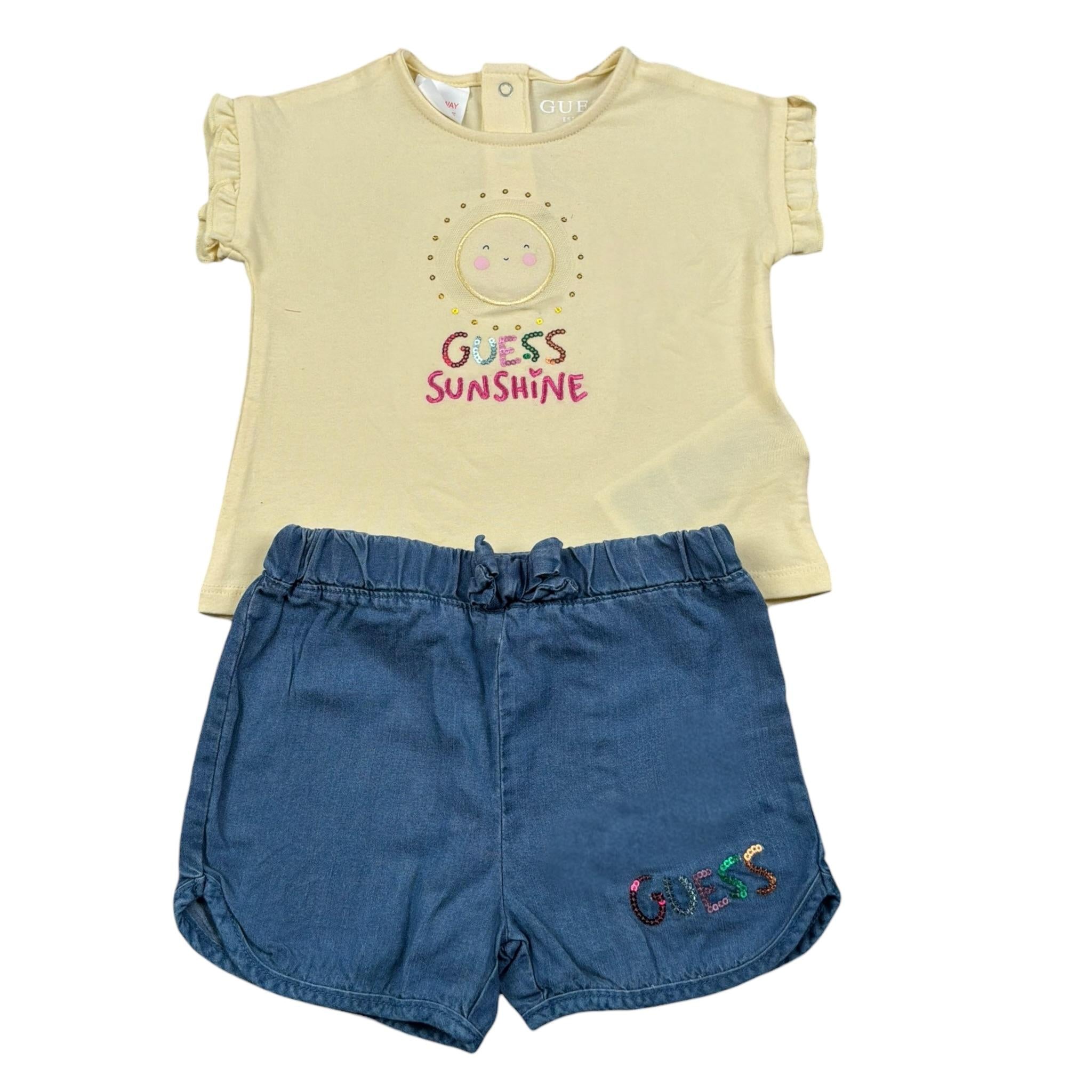 Guess Completo 2 Pezzi T-Shirt-Short per Neonata A4GG15K6YW0 GIALLO/BLU GUESS 