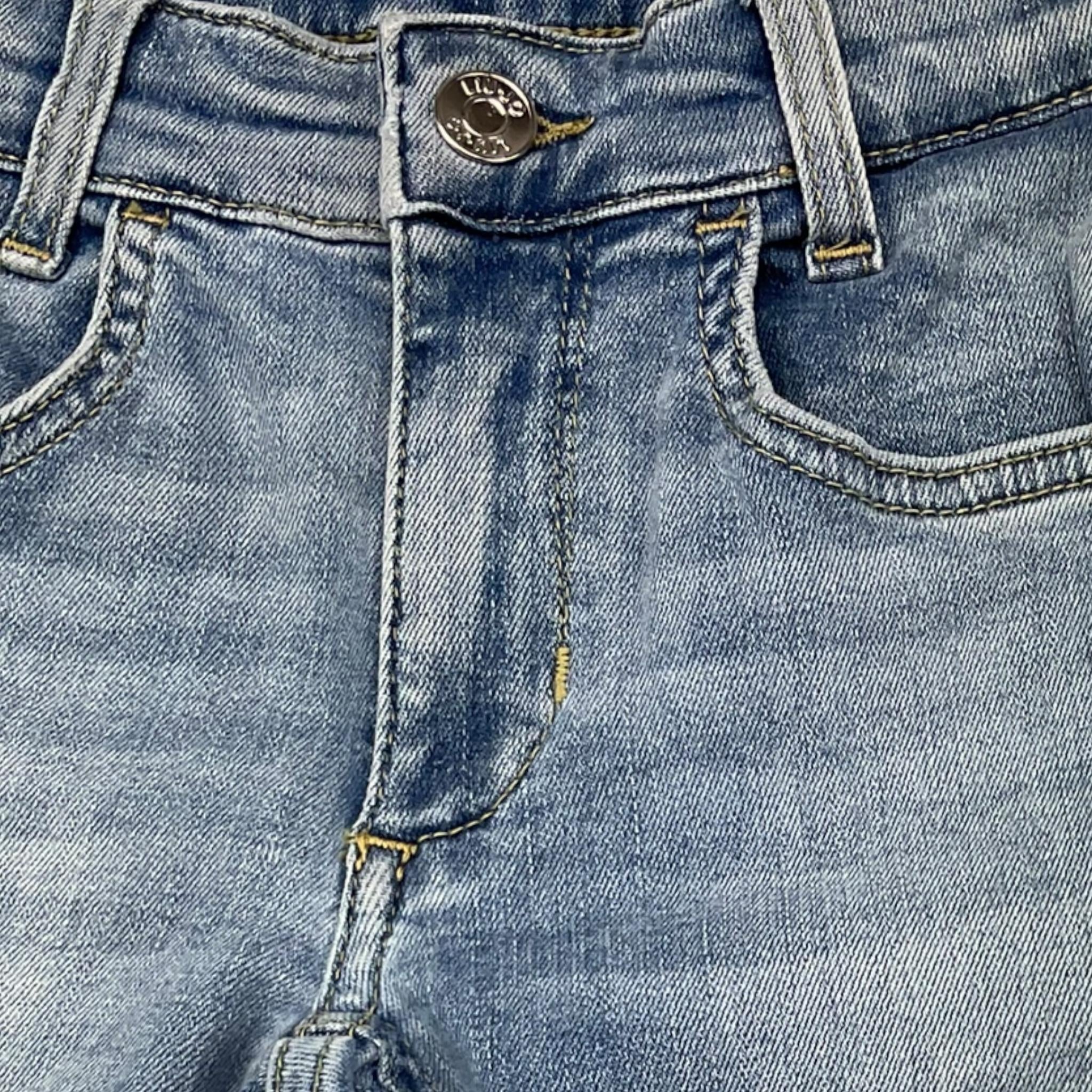 LIU JO jeans tinta unita con girovita regolabile Azzurro per Bambina GF4118 AZZURRO LIU JO 