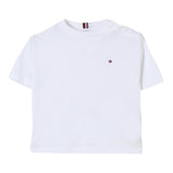 Tommy Hilfiger T-Shirt Girocollo Tinta Unita con Logo per Bambino KB0KB09601X BIANCO TOMMY HILFIGER 