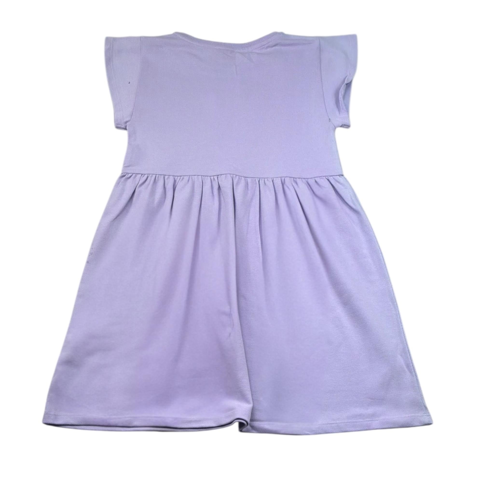 Moschino Abito Gircollo Tinta Unita con Stampa per Bambina HDV0HQ LILLA MOSCHINO 