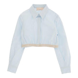 Elisabetta Franchi Camicia Manica Lunga Modello Crop per Bambina EFCA264 AZZURRO ELISABETTA FRANCHI 