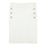 Balmain Gonna Tinta Unita Con Bottoni In Contrasto Panna Per Bambina