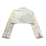 Please Giubbino In Denim Tinta Unita per Bambina JB18132G73 BIANCO PLEASE 