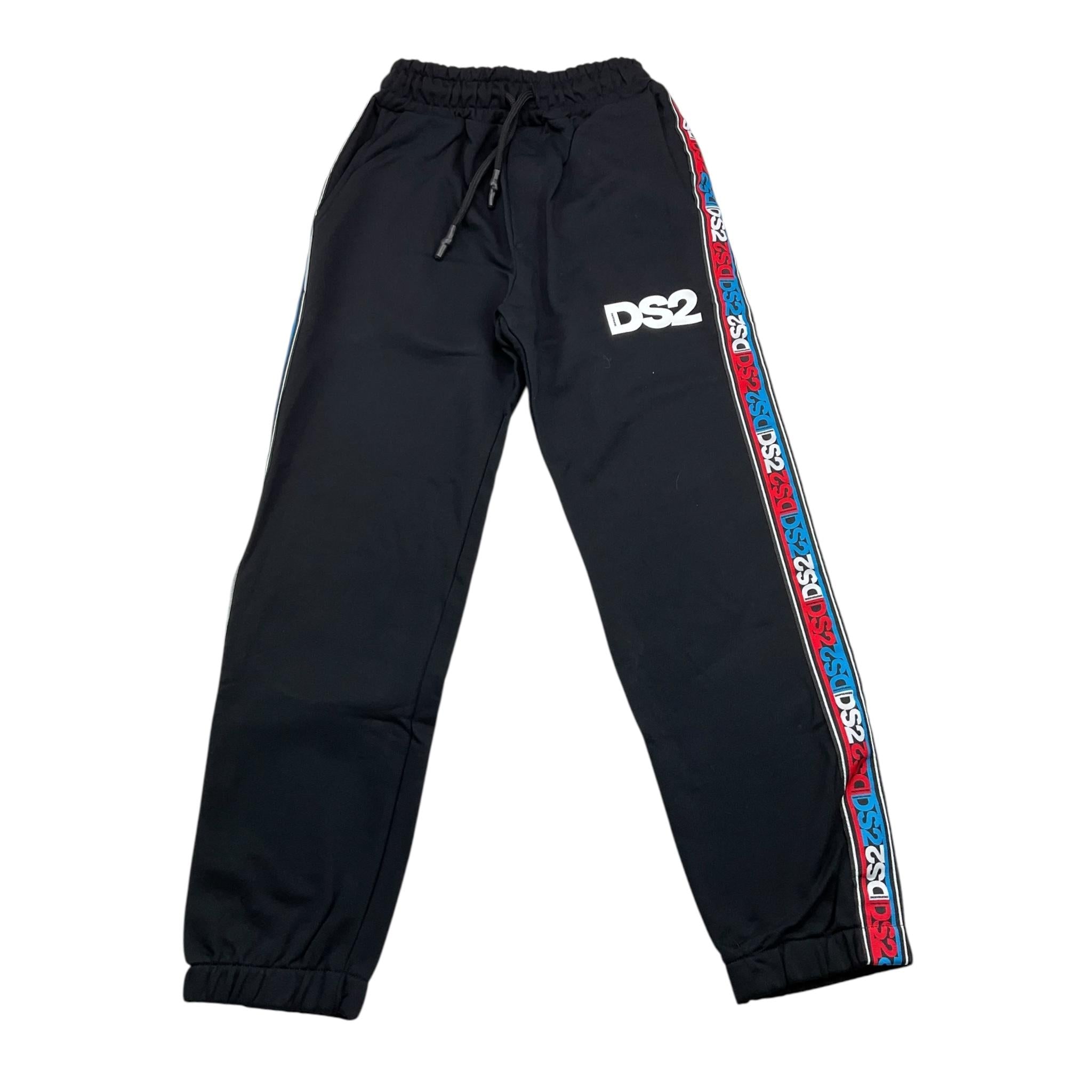 DROPSEASON2 pantalone tuta tinta unita con profili logati Nero per Bambino FW242K45 NERO DROPSEASON2 