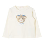 LIU JO shirt girocollo tinta unita con stampa in contrasto Panna per Neonata KF4068 PANNA LIU JO 