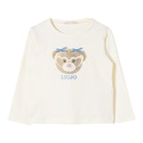 LIU JO shirt girocollo tinta unita con stampa in contrasto Panna per Neonata KF4068 PANNA LIU JO 