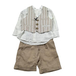 Jeckerson Completo 3 Pezzi Gilet-Camicia-Bermuda per Neonato JN4055 BEIGE JECKERSON 