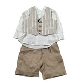 Jeckerson Completo 3 Pezzi Gilet-Camicia-Bermuda per Neonato JN4055 BEIGE JECKERSON 
