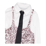 LU LU BY MISS GRANT set camicia-abito paillettato Rosa per Bambina LL3101 ROSA LU LU BY MISS GRANT 