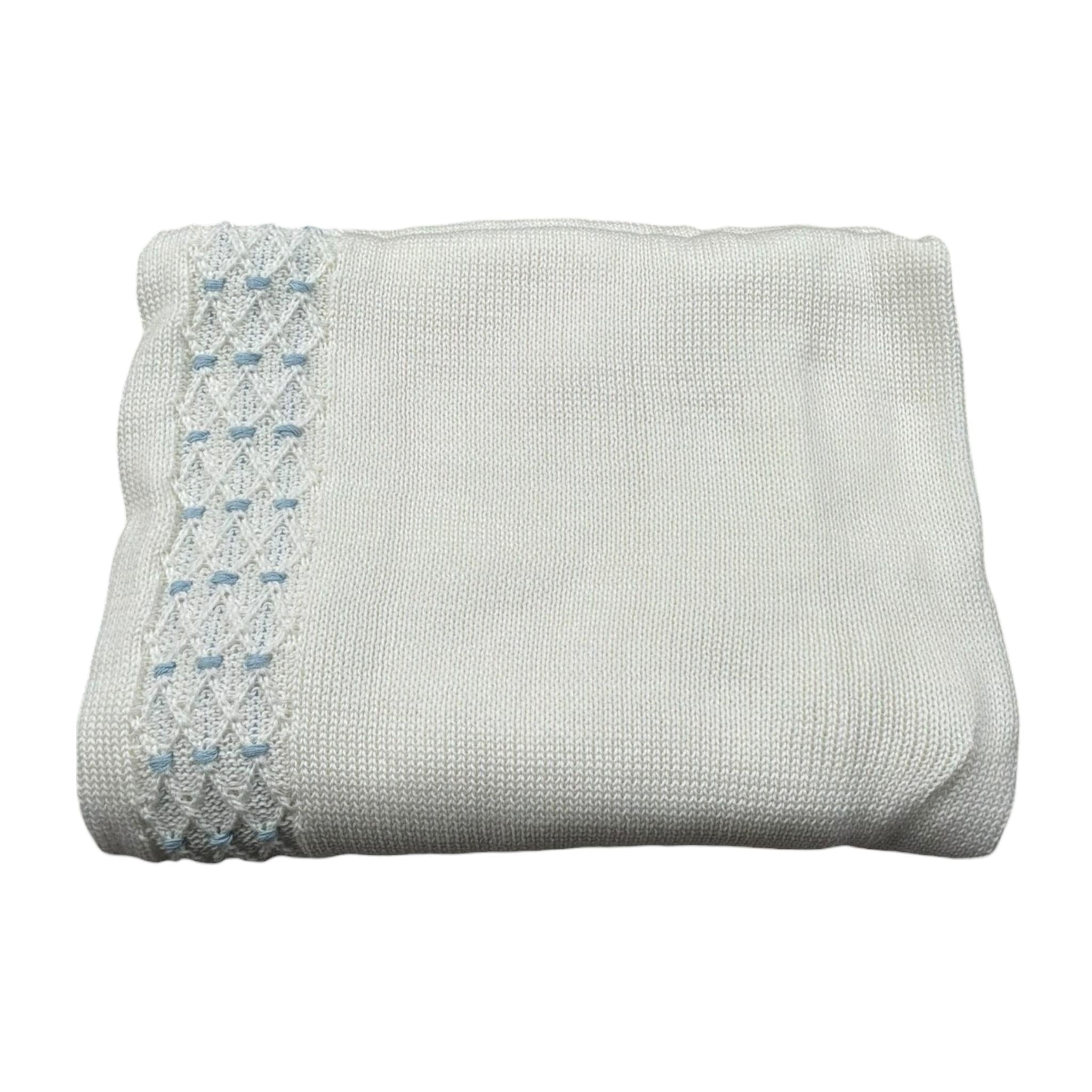 Scaldacuore Coperta Tinta Unita con Ricami per Neonato FS16O BIANCO SCALDACUORE 