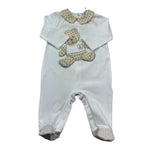 Le Bebe Tutina Manica Lunga Tinta Unita con Colletto per Neonato LBB5276 BIANCO LE BEBE 