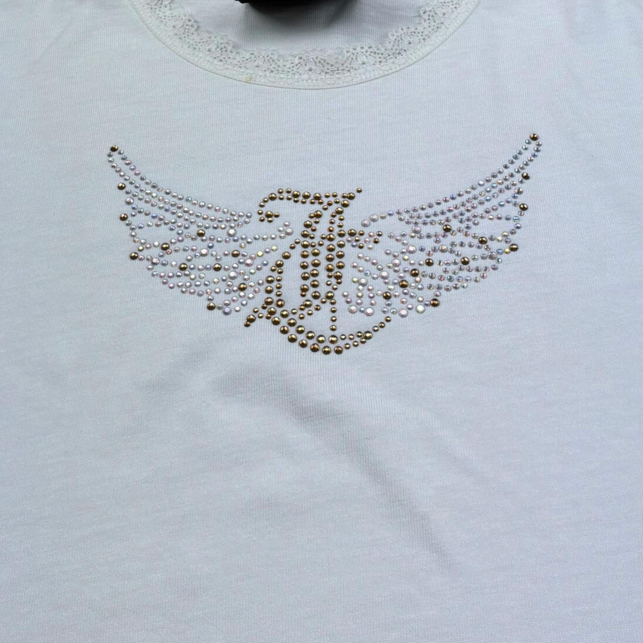 Juicy Couture T-Shirt Girocollo Tinta Unita con Stampa per Bambina JBX6517 BIANCO JUICY COUTURE 