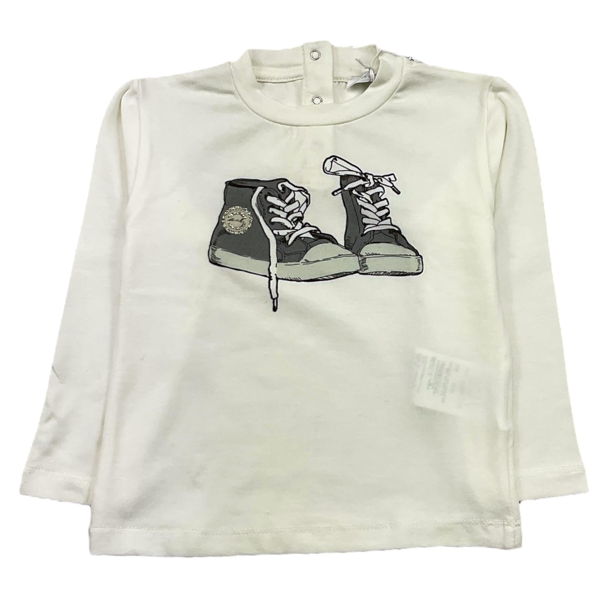 M+E' shirt girocollo tinta unita con stampa in contrasto Panna per Neonata UE1152 PANNA M+E' 