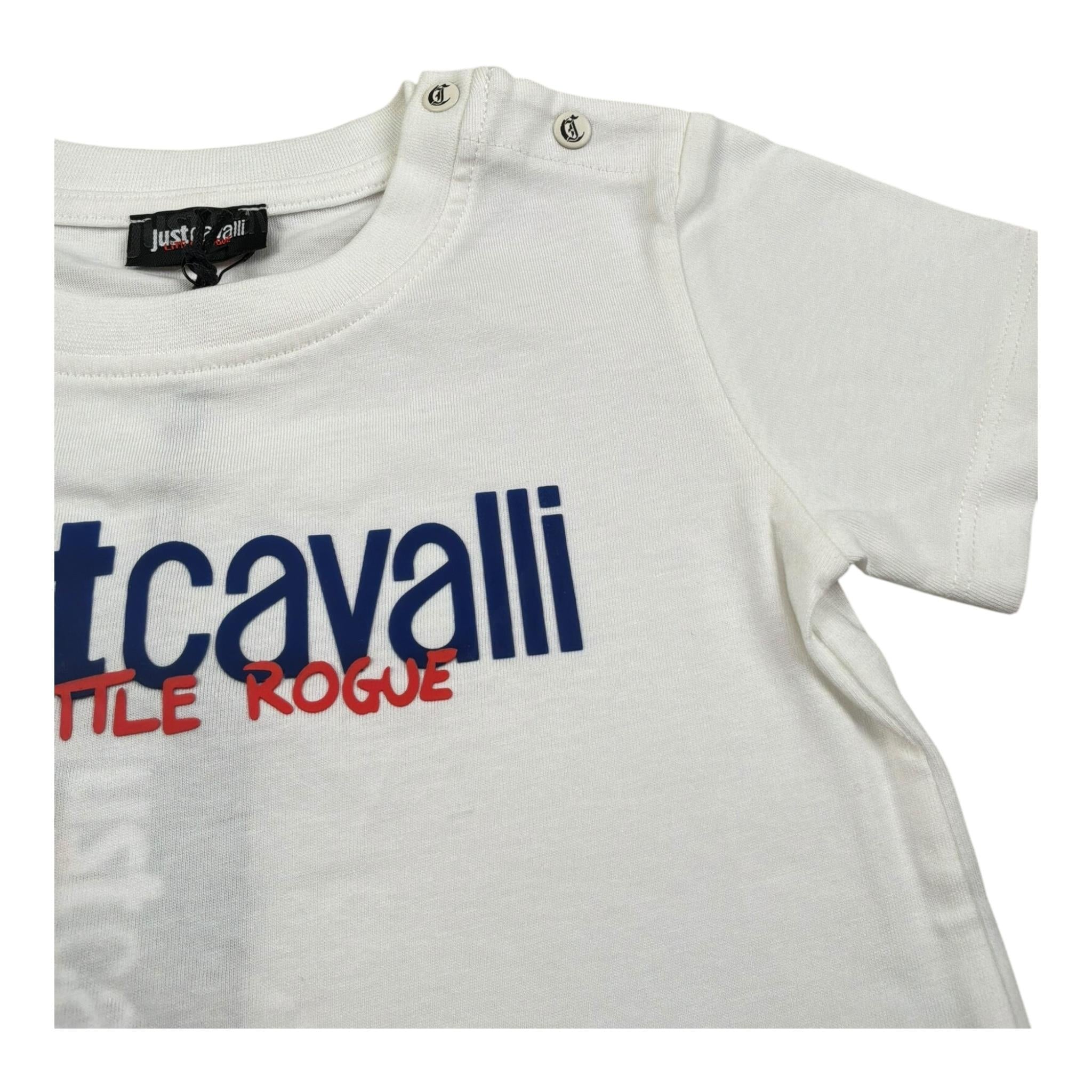 Just Cavalli T-Shirt Girocollo Tinta Unita con Stampa per Neonato JIP26047TS BIANCO JUST CAVALLI 