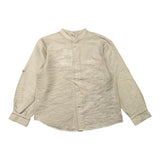 Lalalu' Camicia Tinta Unita Con Collo Coreano Beige Per Bambino