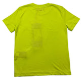 Blauer T-Shirt Girocollo Tinta Unita Con Stampa Logo Verde Per Neonato