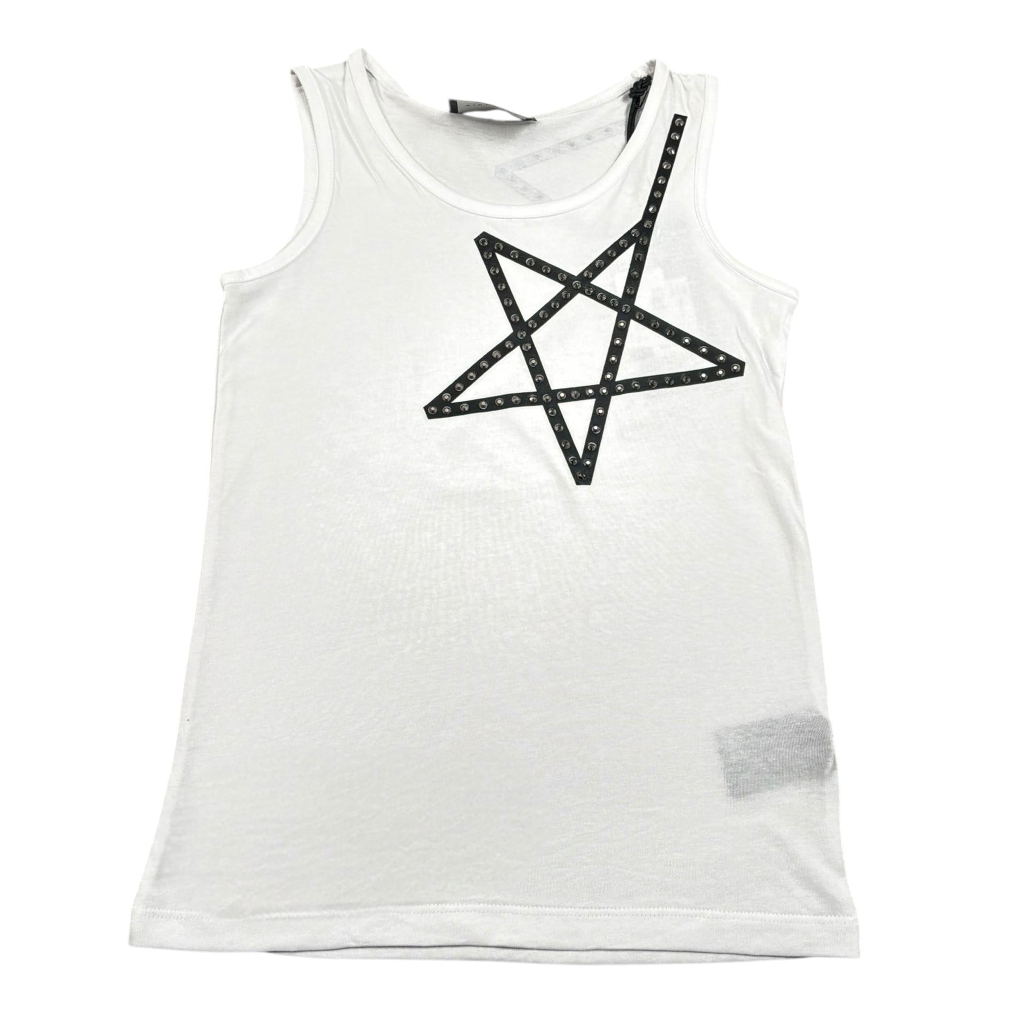 John Richmond Canotta Girocollo Tinta Unita con Borchie per Bambina RGP26099CN BIANCO JOHN RICHMOND 