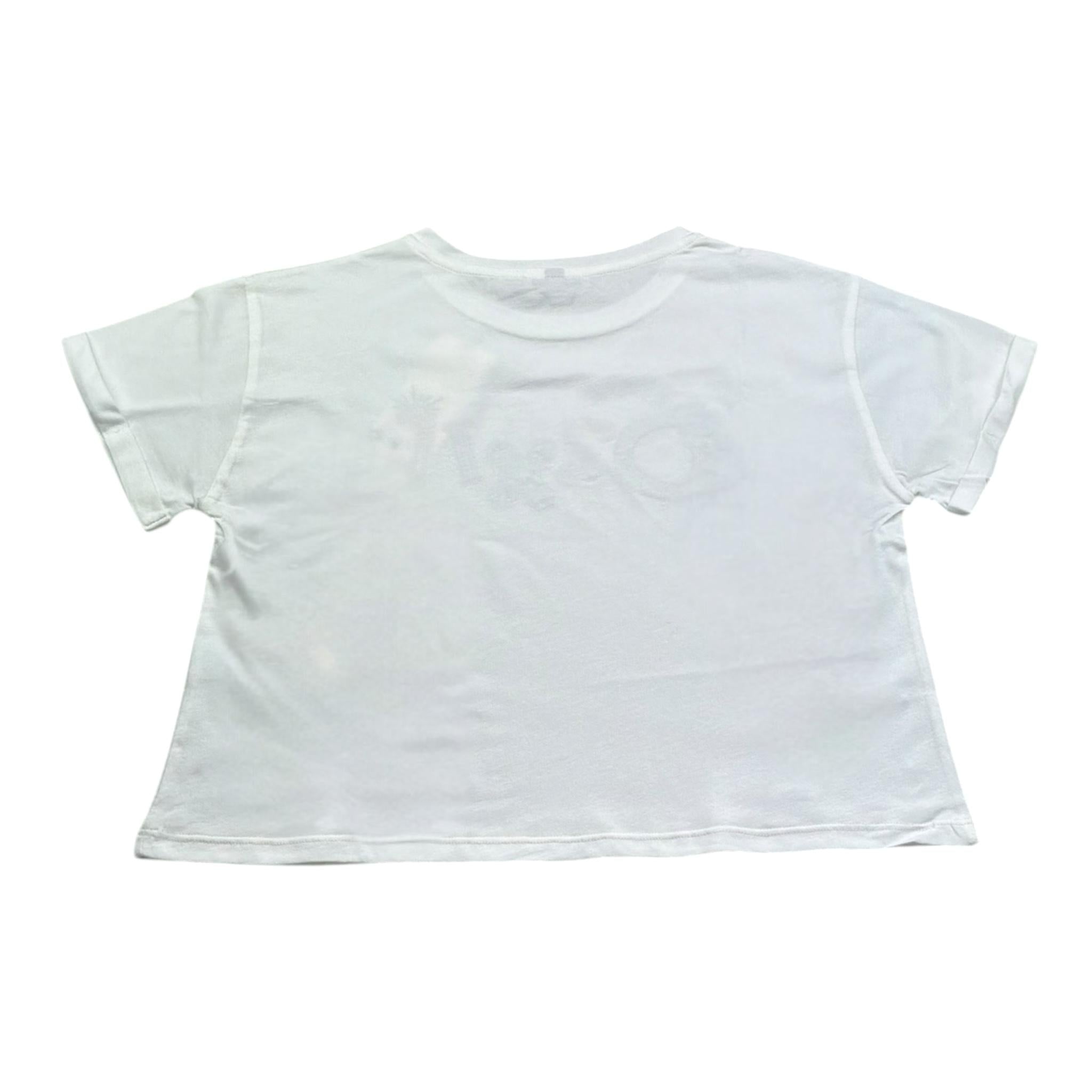 Dixie T-Shirt Girocollo Tinta Unita con Stampa per Bambina MB51030G39 BIANCO DIXIE 