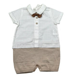 Marlu' Pagliaccetto Mezza Manica Bicolore per Neonato EB5223 BIANCO/BEIGE MARLU' 