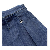 PLEASE gonna tinta unita in denim con girovita regolabile Blu per Neonata GB39012G65 BLU PLEASE 
