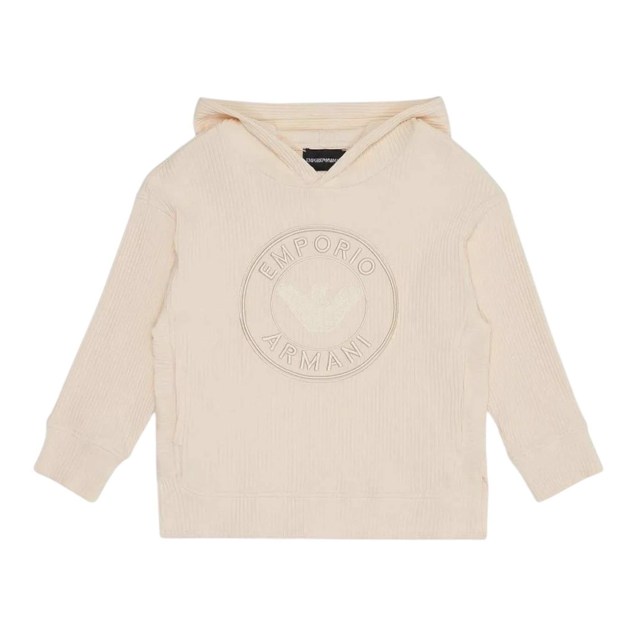 Emporio Armani Felpa Tinta Unita con Cappuccio per Bambino 3D4MJ7 BEIGE EMPORIO ARMANI 