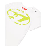 Diesel T-Shirt Girocollo Tinta Unita con Stampa per Neonato K00635 BIANCO DIESEL 