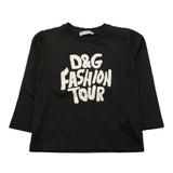 DOLCE & GABBANA shirt girocollo tinta unita con stampa in contrasto Nero per Neonato L2JTAY NERO DOLCE & GABBANA 