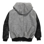 NUPKEET giubbino tinta unita con cappuccio e manica in ecopelle Grigio per Bambino 4DNK401 GRIGIO NUPKEET 