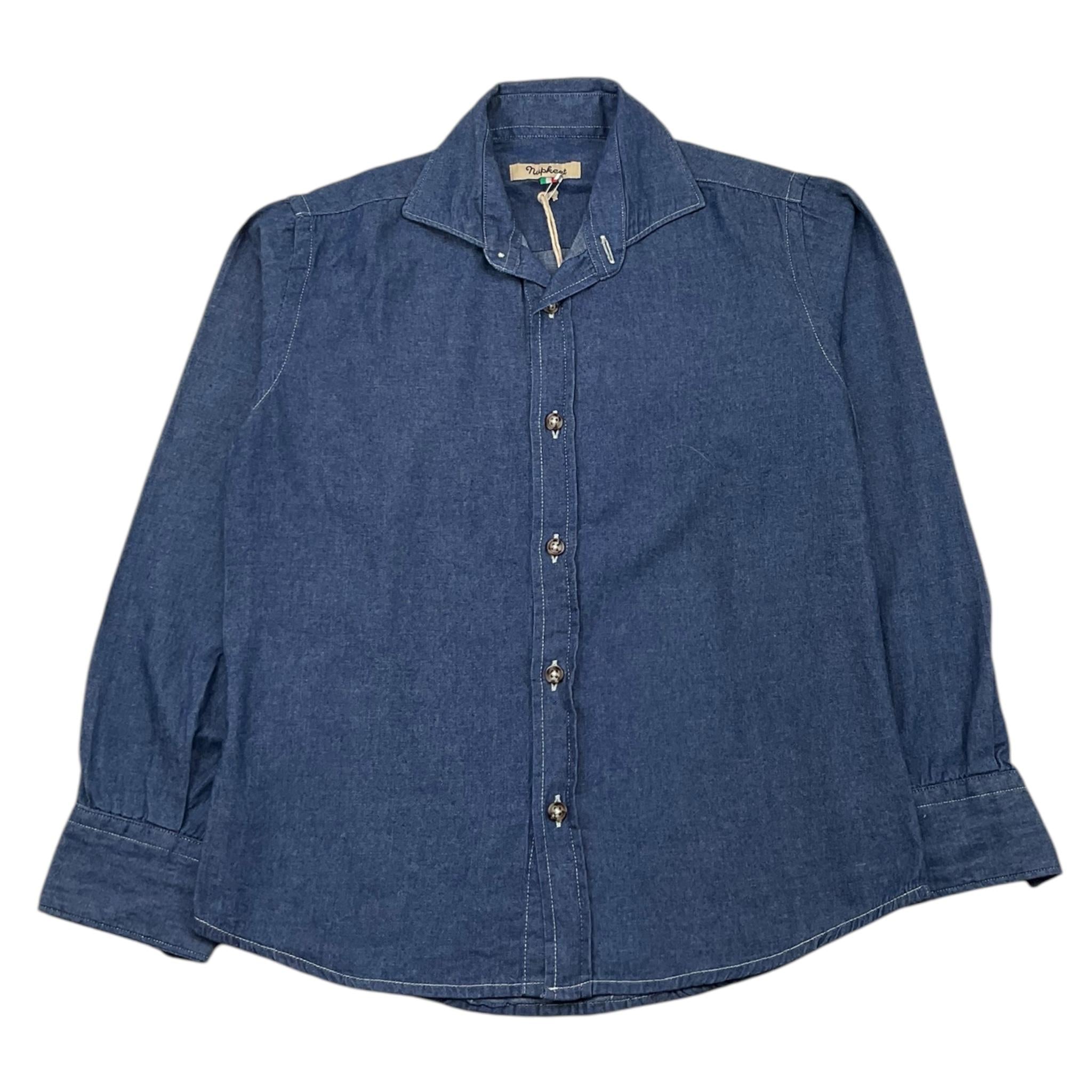 NUPKEET camicia manica lunga tinta unita Blu per Bambino 34NK539 BLU NUPKEET 