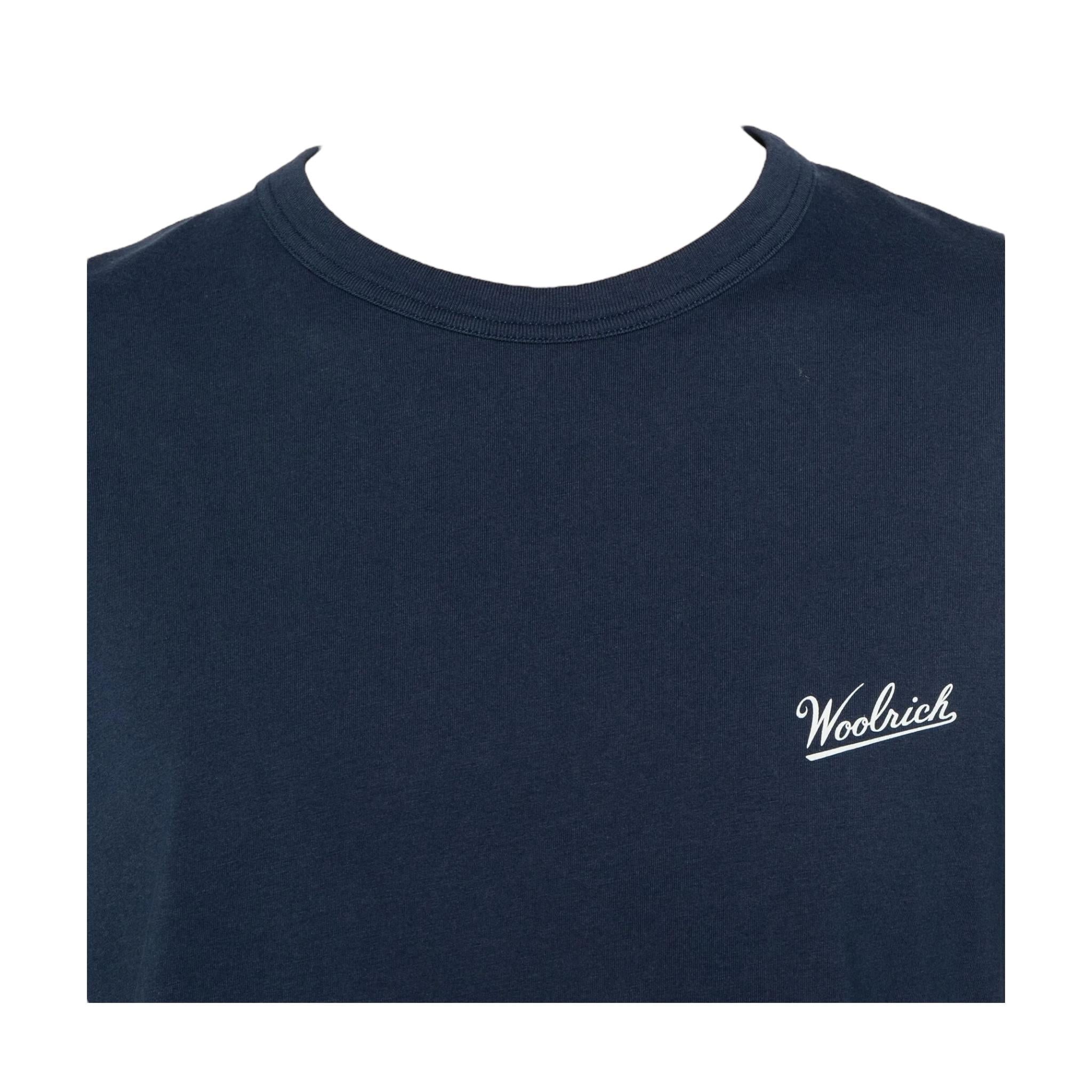 Woolrich T-Shirt Girocollo Tinta Unita con Logo per Bambino CFWKTE0141MRUT BLU WOOLRICH 