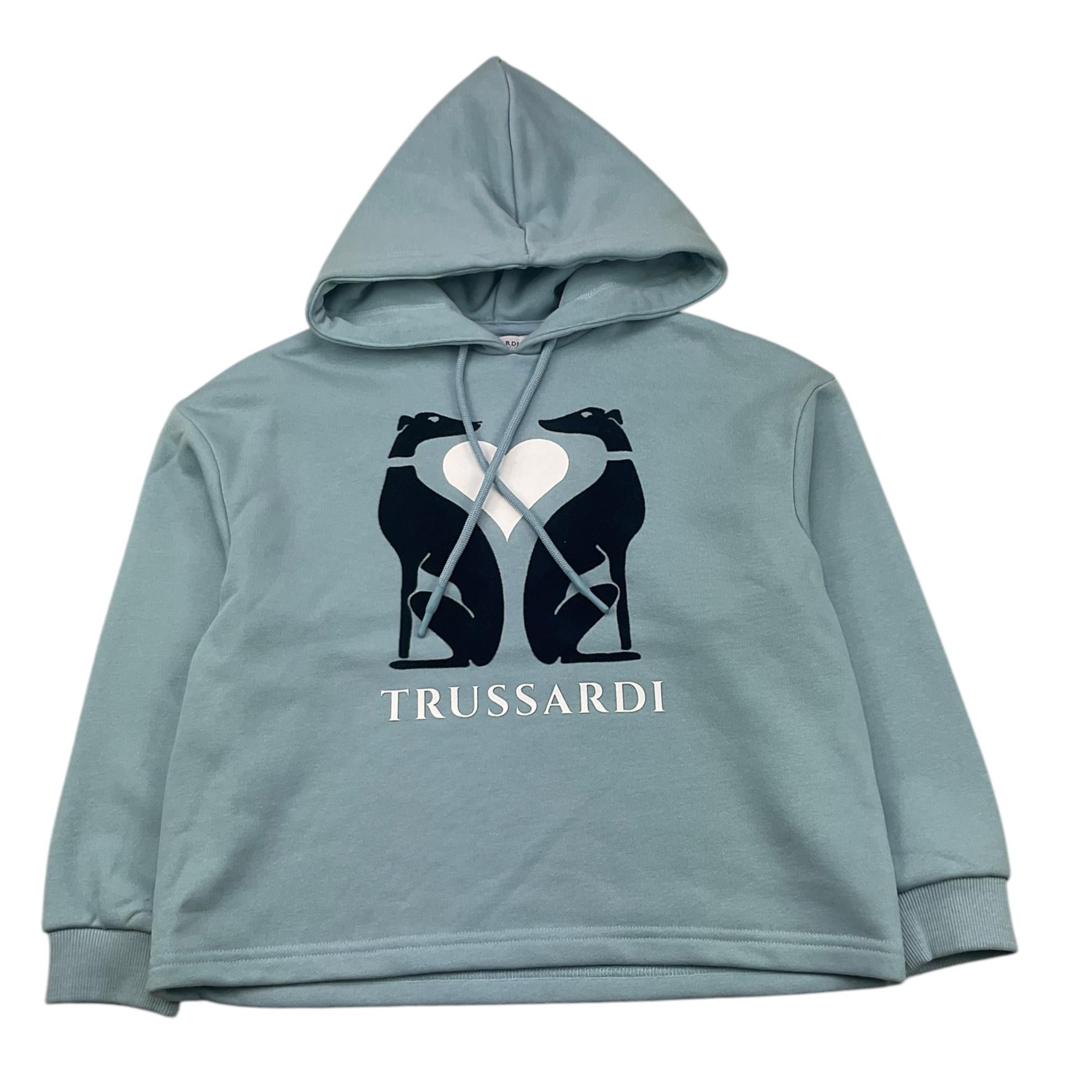 TRUSSARDI felpa chiusa con cappuccio titna unita Azzurro per Bambino TGA25037FE AZZURRO TRUSSARDI 