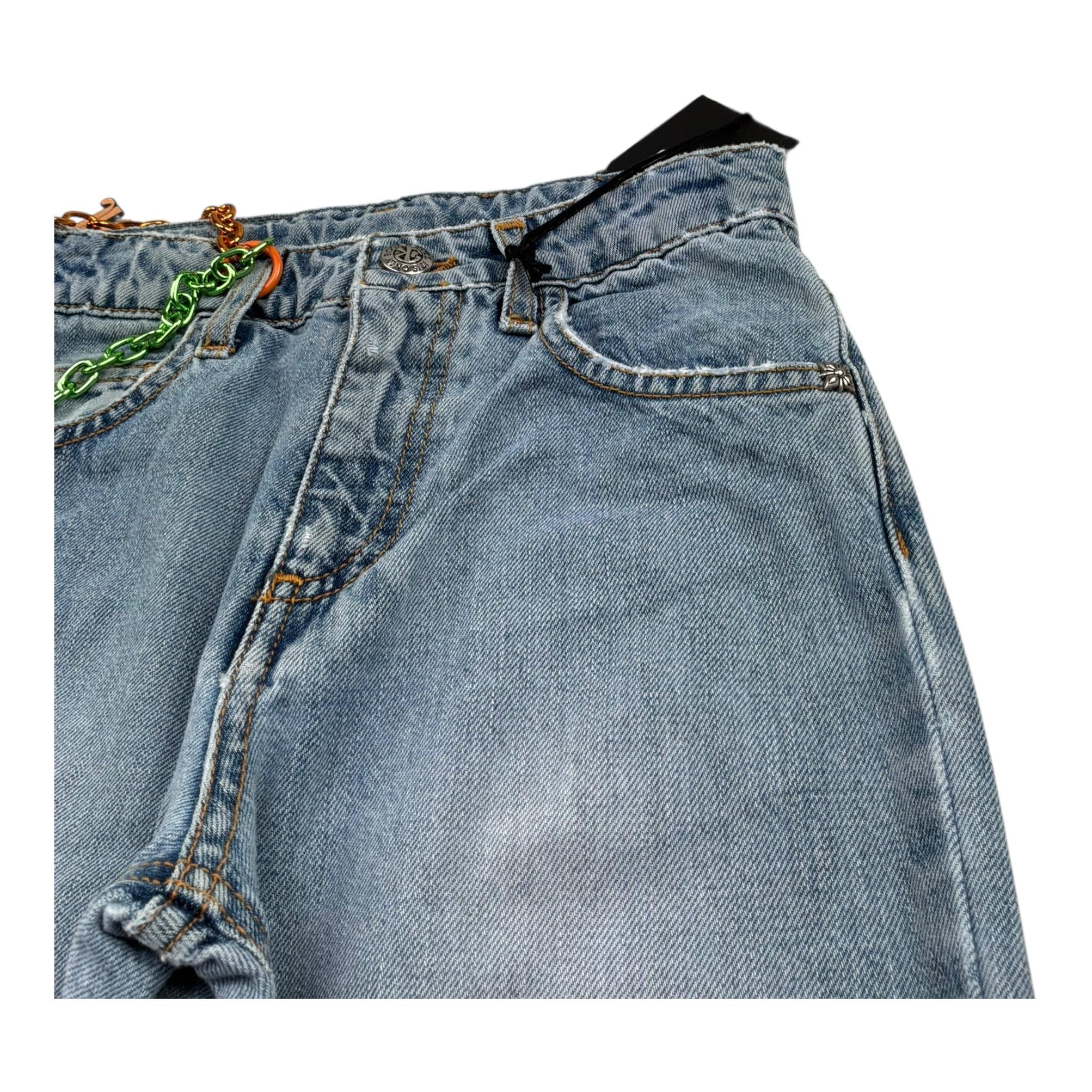 John Richmond Jeans Tinta Unita con Girovita Regolabile per Bambino RBP26132JE AZZURRO JOHN RICHMOND 