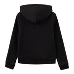 VANS felpa chiusa con cappuccio tinta unita con stampa logo Nero per Bambina VN00K8WBLK NERO VANS 