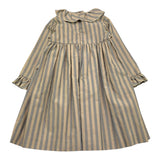 LITTLE BEAR abito tinta unita con fantasia a righe Beige per Bambina 7215 BEIGE LITTLE BEAR 