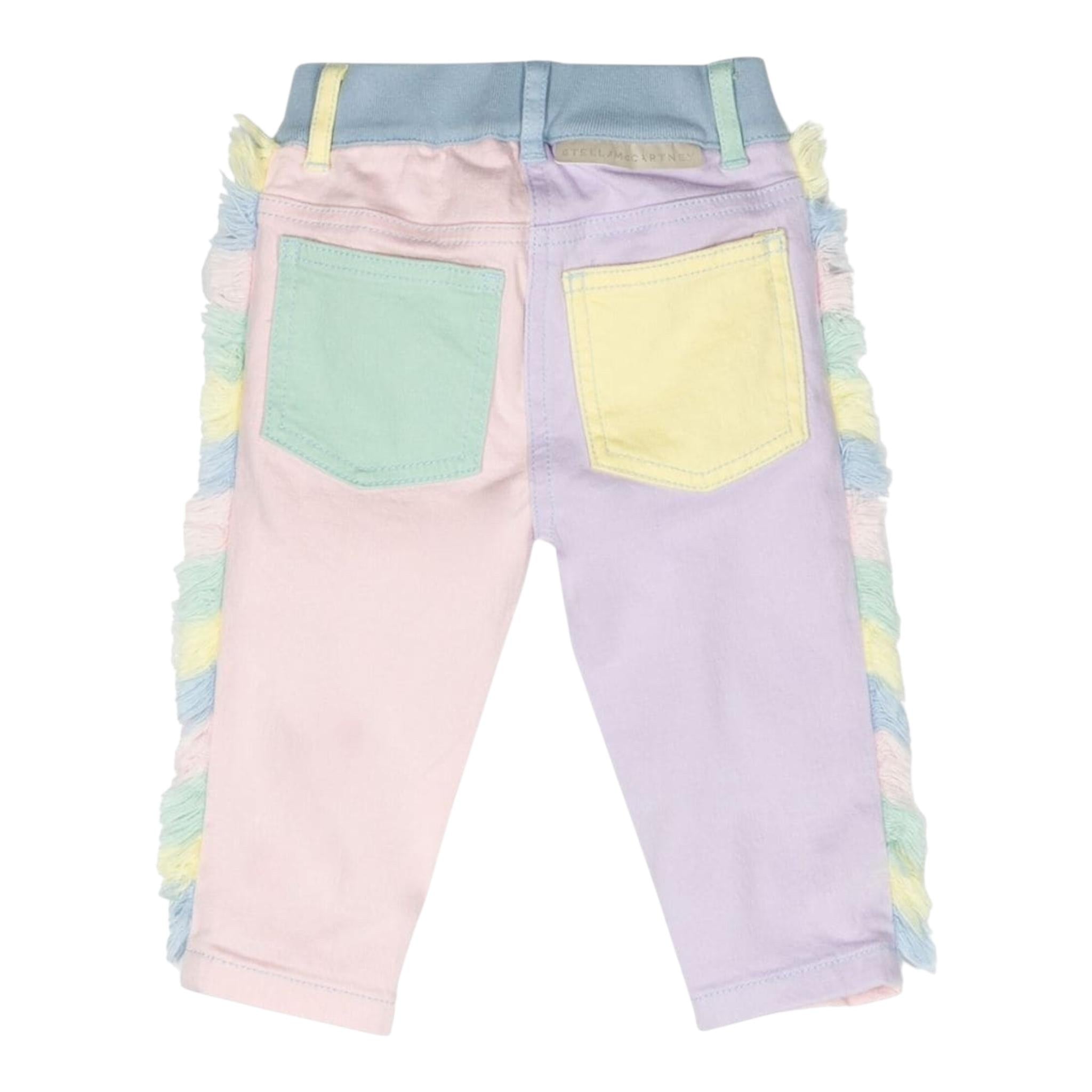 STELLA McCARTNEY jeans multicolor con frange Multicolor per Neonata TT6050 MULTICOLOR STELLA McCARTNEY 