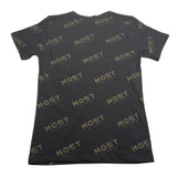 Most Los Angeles T-Shirt Girocollo Tinta Unita Logata Nero Per Bambino