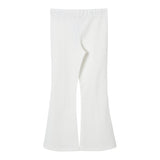 Liu Jo Pantalone Tinta Unita Modella Zampa Con Elastico In Vita Bianco Per Bambina