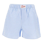 Saint Barth Short Bicolore con Fantasia A Quadrettini per Bambina BXY001 BIANCO/AZZURRO SAINT BARTH 